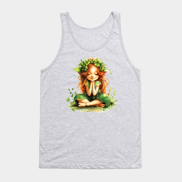 St. Patricks Day Fairy Shamrock Dreaming Saint Patrick's Day Tank Top by Tees 4 Thee